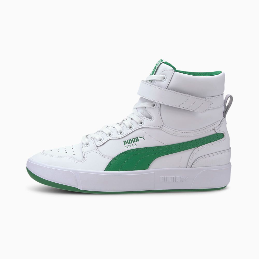 Puma Sky LX Mid Cut Athletic Férfi Kosárlabda Cipő - Fehér/Zöld ( Hungary - UFJNW5461 )